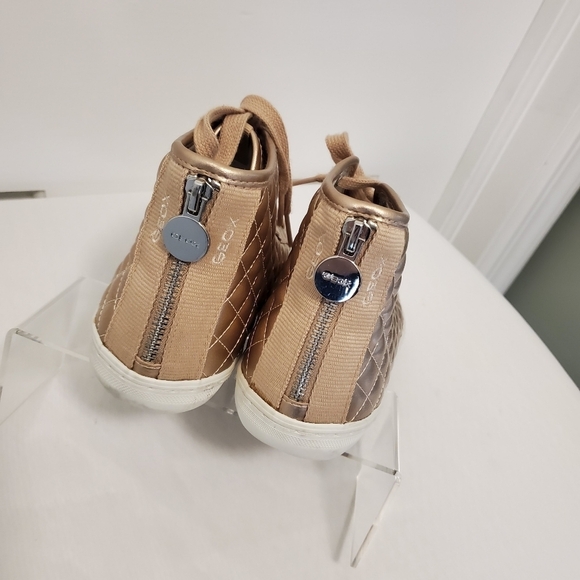 Geox Respira Rosegold Genuine Leather Sneaker shoes Sz. 9 Chic Comfy Stylish - Picture 2 of 10